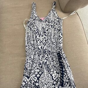 Lilly Pulitzer Navy and White Printed Jumpsuit